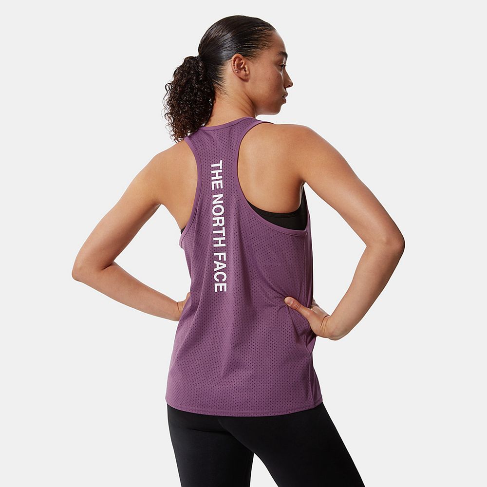 The North Face Tank Top Womens Australia - The North Face Train N Logo Purple Running & Training (ZS